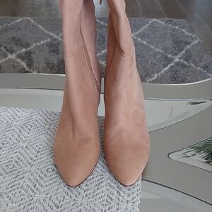 ANTONIO MELANI Blush Heeled Boots-Heel Height:3.5in.-Boot Height:20in. Like New